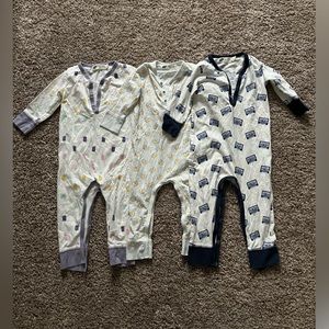 Set of 3 Monica and Andy Out and About Organic Cotton Rompers, Size 9-12 months